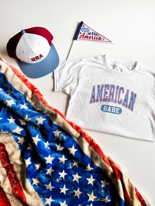 American Babe Tee White